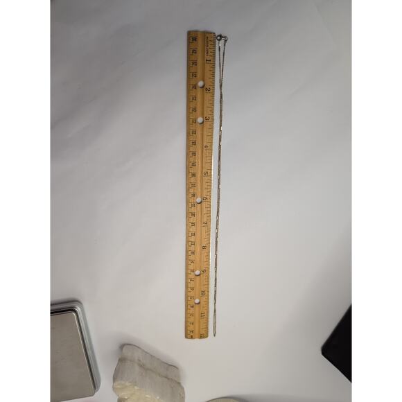 925 Square Bead Fancy Link Chain Necklace Goldtone Sterling Silver - Picture 4 of 5